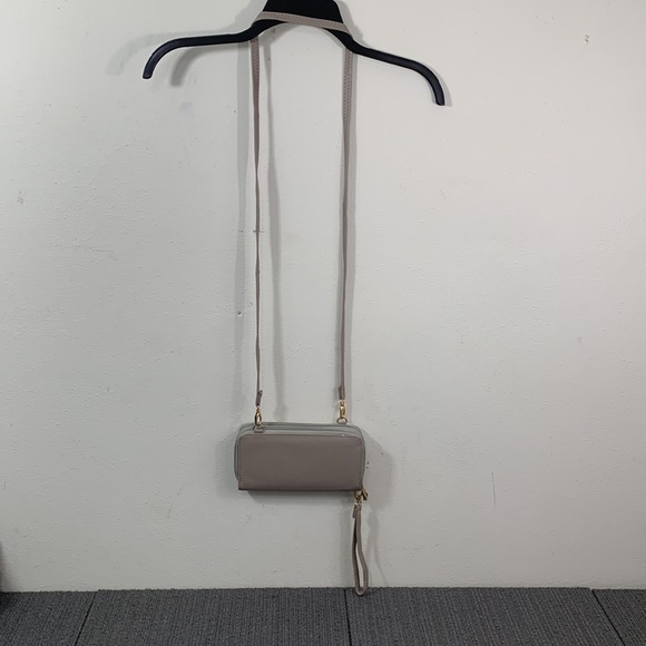 Cee Klein Wristlet Clutch Womens Small Gray Faux Leather Detachable Strap Purse - Picture 14 of 16